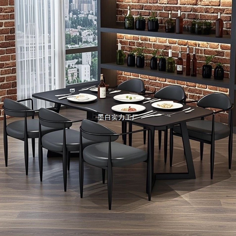 Bar booth wrought iron sofa milk tea shop Qingba commercial cafe restaurant container industrial style table and chair combination