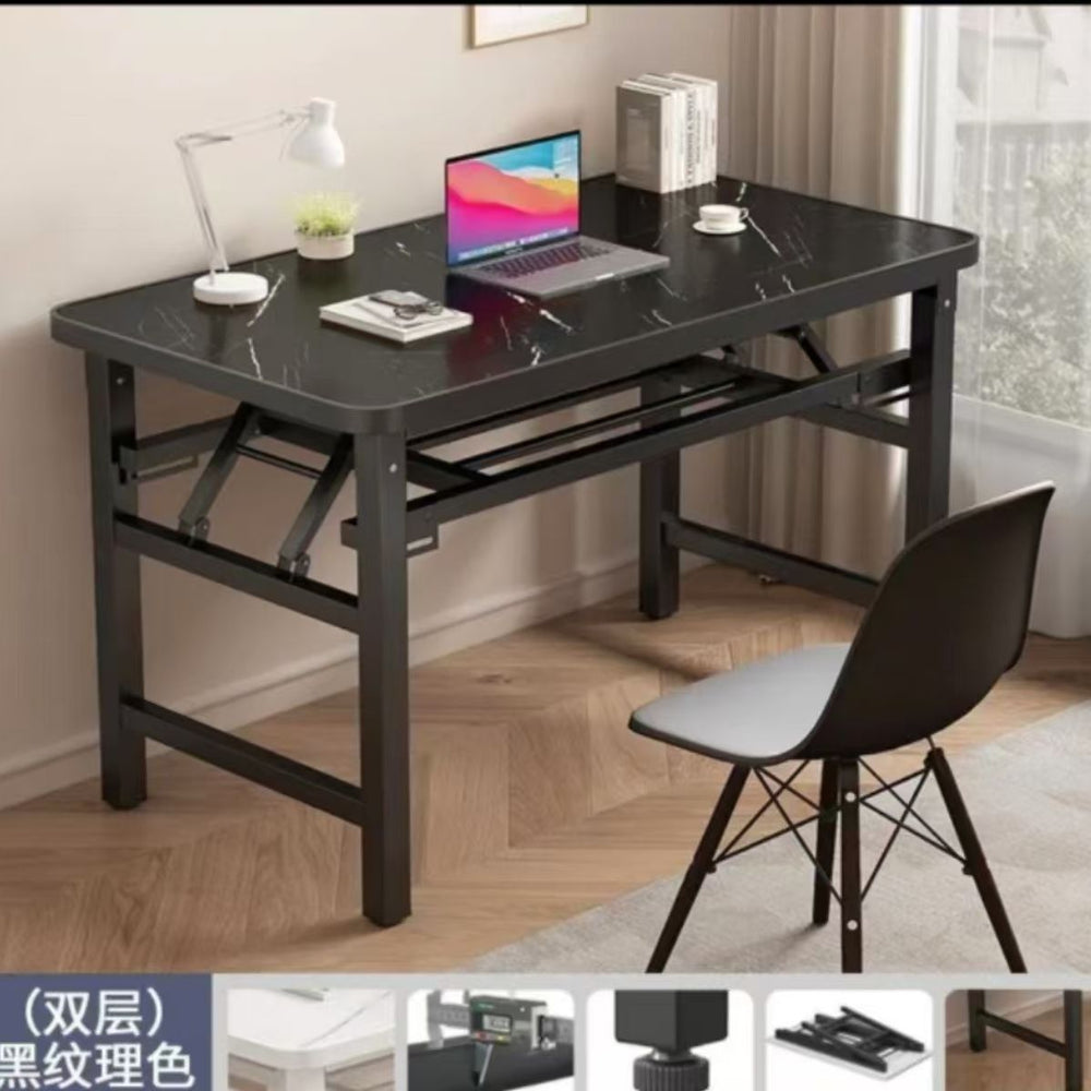 Easy-to-assemble folding desk - no assembly required - perfect for home, living room, dining room, bedroom, or office
