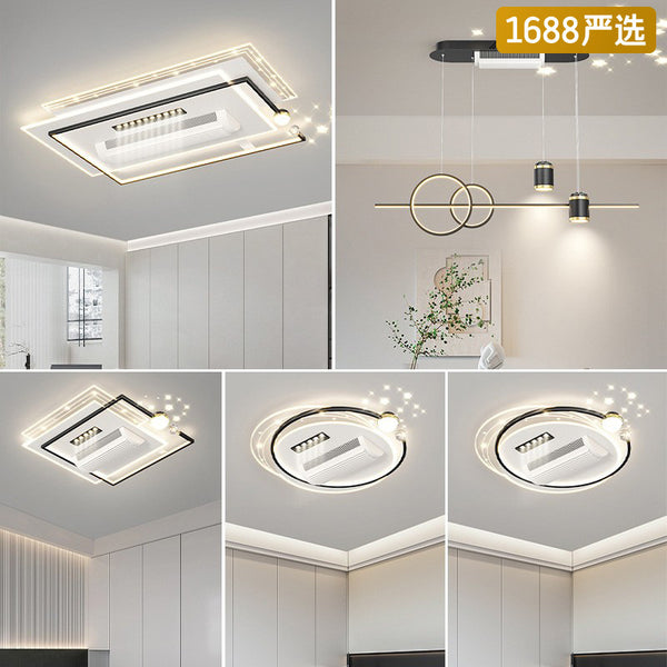 [Strict selection] LED full-spectrum eye protection bladeless fan chandelier room home improvement Zhongshan lighting modern and simple