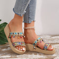 new platform one-strap sandals & slippers for women - summer outdoor fashion, height increasing eva, bohemian style