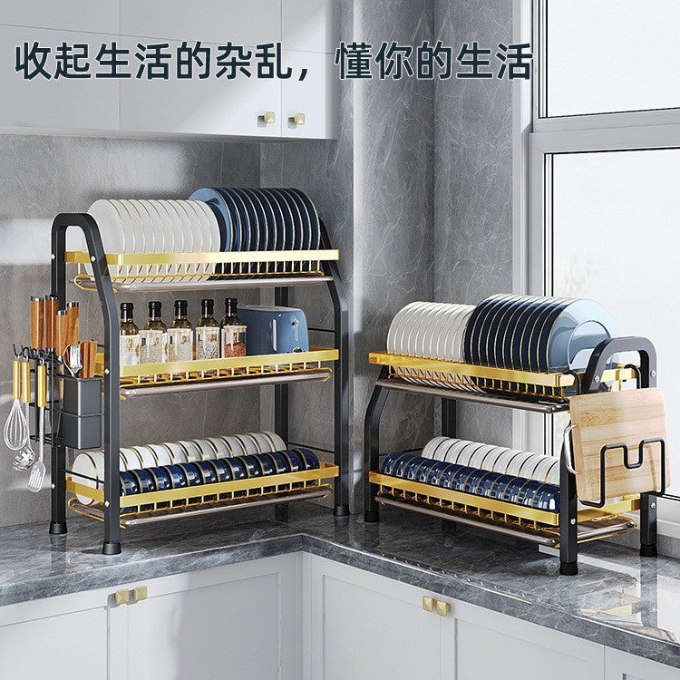 Kitchen Shelf Dishes and Plates Storage Rack Drain Rack Household Multifunctional Bowl Rack Dish and Chopsticks Storage Box Bowl Rack