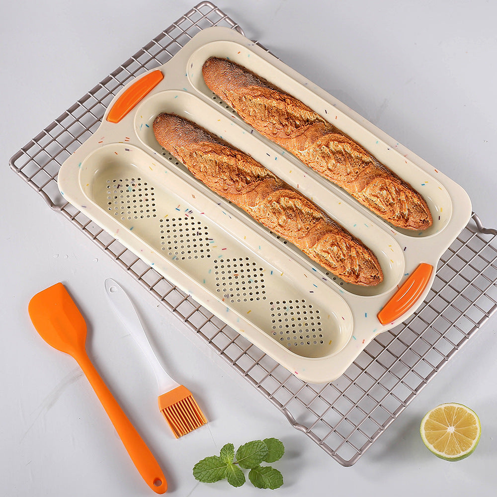 Custom silicone bread mold 3-cavity + 9-cavity set, oven-safe french toast loaf pan, non-stick mini cake baking pan