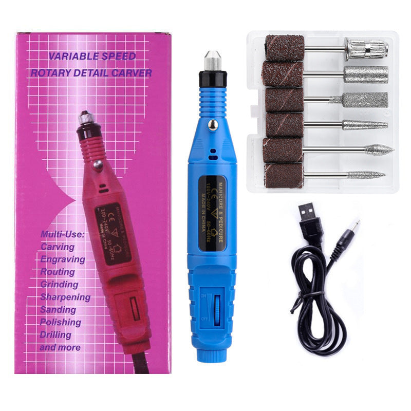 Mini nail drill set - portable electric nail file & polisher kit