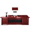 Saint li office executive desk - minimalist modern ceo desk, solid wood veneer office desk and chair set