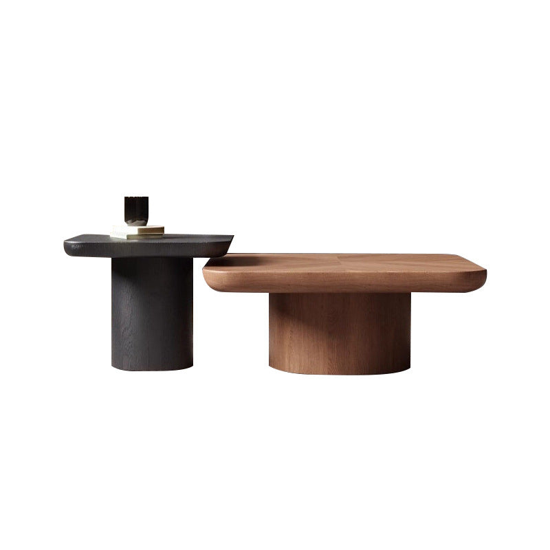 Retro style solid wood coffee table italian style living room medieval style designer small apartment for home square high and low combination coffee table