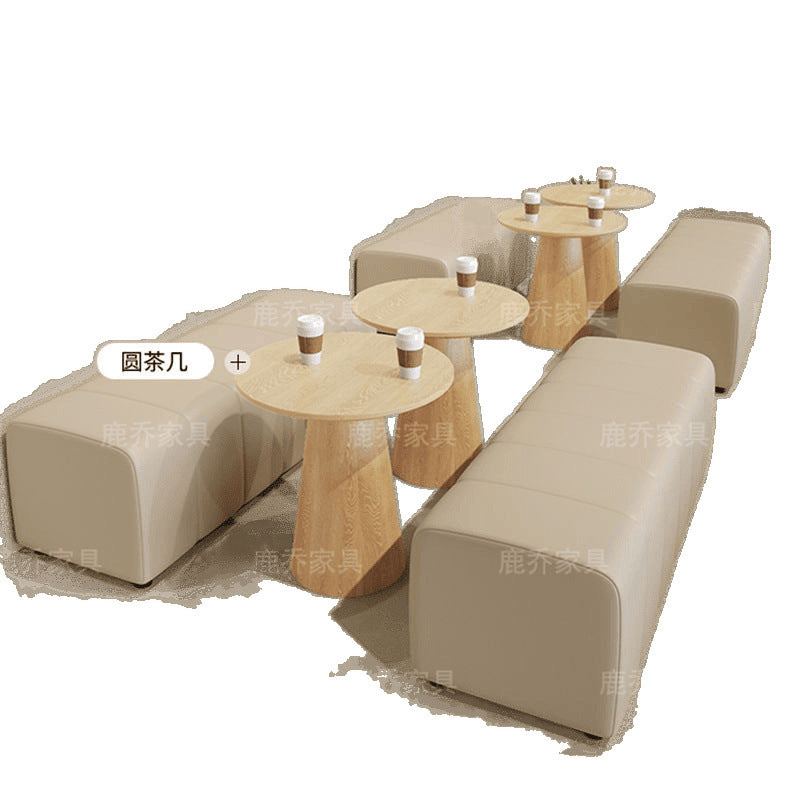 Cream log wind bench dessert cake table and chair combination can be ordered against the wall card seat sofa milk tea shop cafe