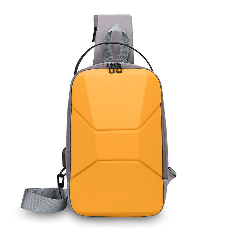 Factory wholesale summer new breast bag messenger bag men's waterproof USB charging shoulder bag light locomotive bag