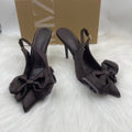 Za2025winternew arrival women's shoes bowselegant socialite high-heeled mules shoes flatsflats back strap sandals