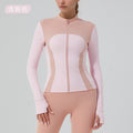 new arrival fitness wear slimming look yoga wear outwear sports outwear women's yoga wear long sleevestops stand collar zipper