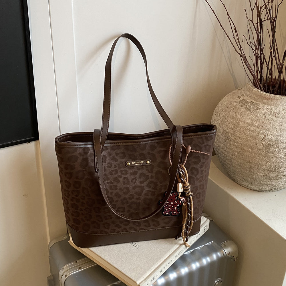 popular leopard print large-capacity shoulder bag for women fall and winternew arrival high-looking vegetable basket easiest for match tote bag