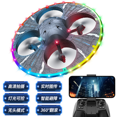 S163 intelligent obstacle avoidance flying toy foam ufo kids remote control airplane hd drone light-up multirotor