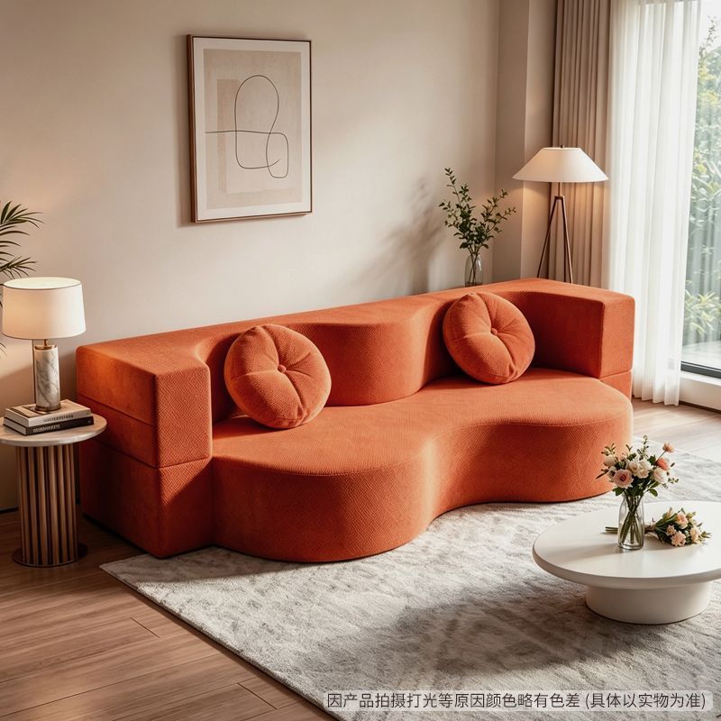 Double lazy tatami fabric compression sofa bed foldablenew arrivalall-in-one molded small apartment rental sofa