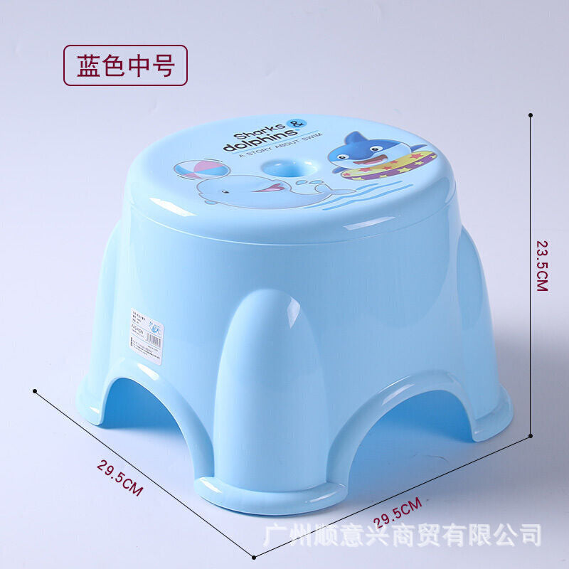 Children's plastic small stool Kindergarten bench Round low stool Coffee table stool Household non-slip bath low stool Small chair
