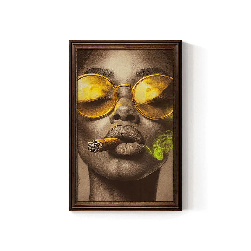 Cigar bar hanging painting American retro beautiful woman bar KTV box wall decoration painting industrial style tobacco and alcohol shop mural