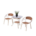 Backrest chair tea armchair rattan circle chair single balcony combination rattan chair table chair stool for homecasual iron art