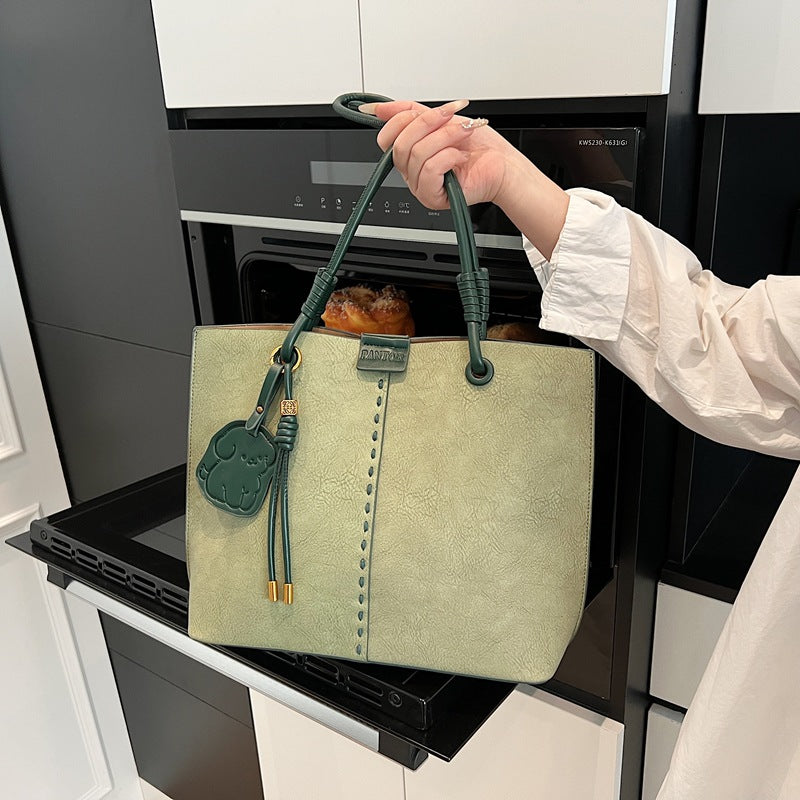 Contrasting colors cute puppy tote bag large capacity 2025 spring new portable shoulder bag women's factory one piece delivery