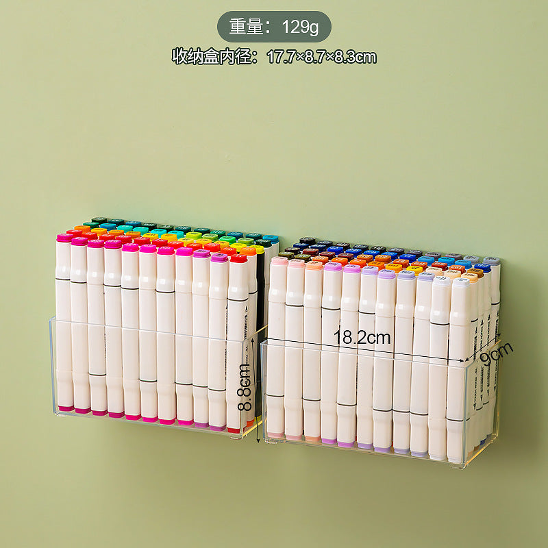 Art raw lead painting special pen holder wall hanging storage box plastic square watercolor pen marker storage box