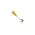 Yellow cheese silver round spoon