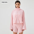 Summer short hidden hood windbreaker women's waterproof lightweight quick-dry breathable outdoor sports jacket d25006