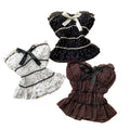 Sweet polka dot work clothing style tube top camisole women's summerruffles waist bows age-reducing tops