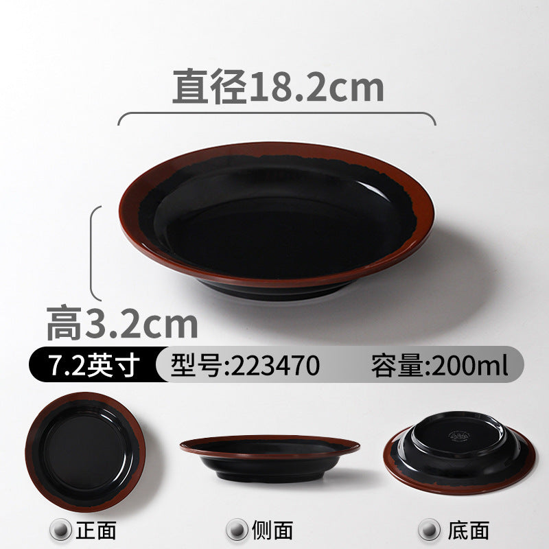 Melamine tableware plate commercial hot pot restaurant serving plate restaurant restaurant plate retro nostalgic barbecue side dish plate