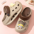 Adult women's thick bottom crocs women's new arrival non-slip beach heightening toe cap sandals slippers women's summeroutwear