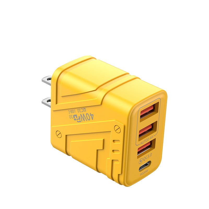 exclusive 3usb+pd mobile phone charger, multi-u port european and american standard british standard four-port fast charging head, new plug