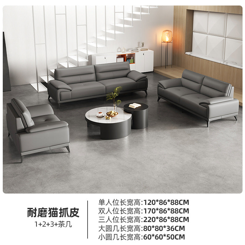 Italian minimalist stainless steel round rock slab coffee table, modern and simple living room set for small apartments, light luxury tea table combination