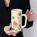 Cute ceramic mug cartoon ceramic cup high-value couple's drinking cup home breakfast cup - minor imperfections