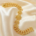 Luxurious 24k gold plated copper florals design chain bracelet for everyday wear, weddings and parties