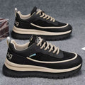 Thick sole travel men's shoes winter black waterproof leather work safety shoes men's running non-slip sports dad shoes