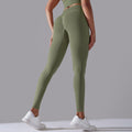 fashion seamless knittingpure colorhigh waist tight peach butt yoga pants sports running fitness nine-point pants