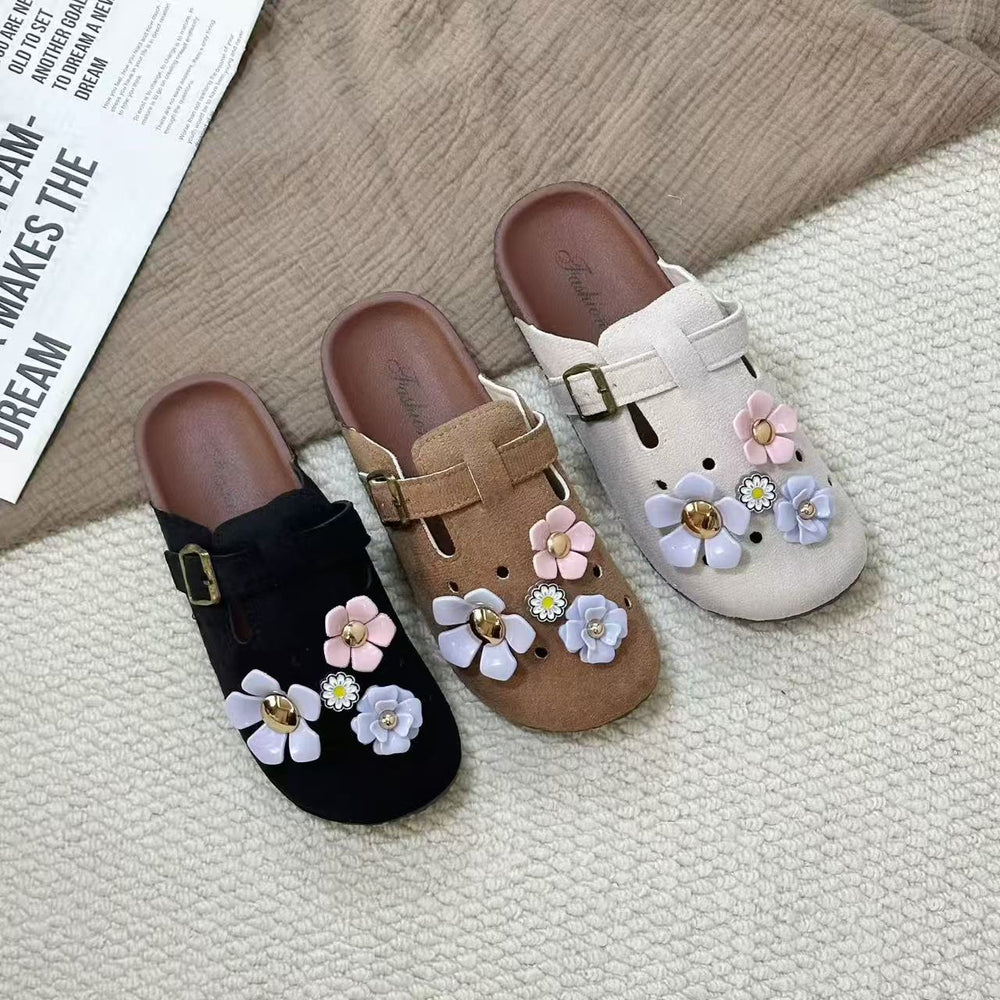 Birkenstock indoor half slippers outdoor wear 2025 new men's and women's slippers casual fashion flat sandals wholesale