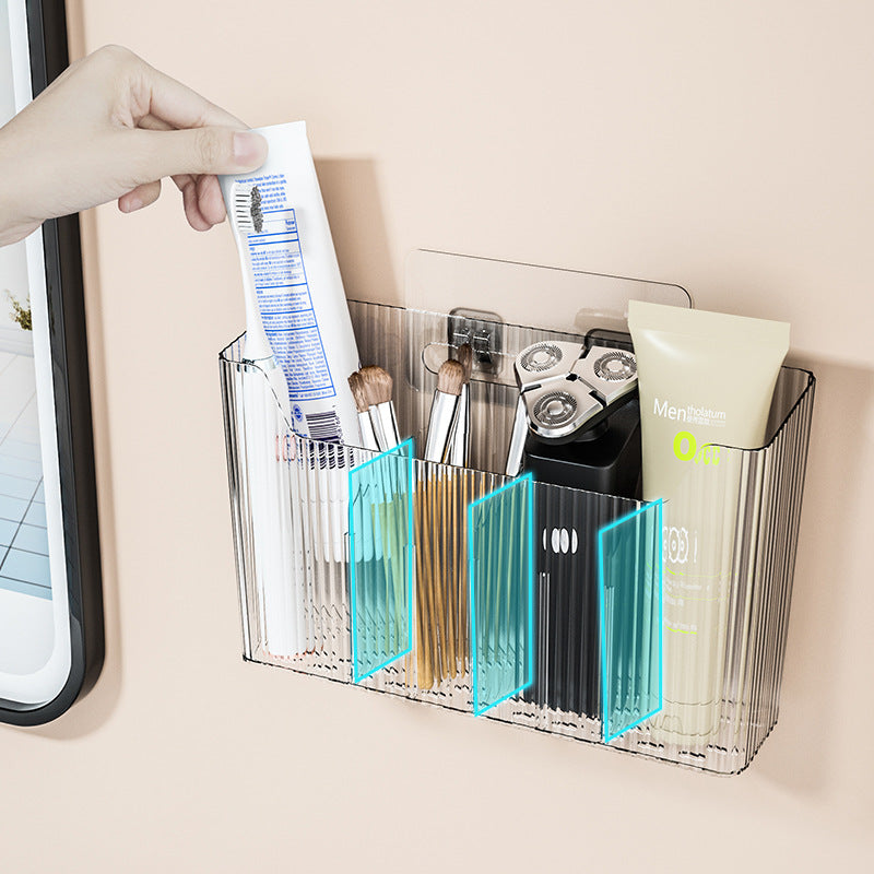 Bathroom comb toothbrush toothpaste storage rack punch-free wall-mounted bathroom cabinet toilet wash basin handy gadget storage box