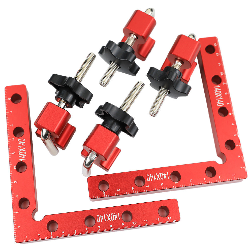 Woodworking right angle fixture, puzzle fixing clip 90 degree right angle positioning ruler, aluminum alloy woodworking right angle positioner