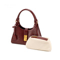 Fashionable 2025 high-end retro oil wax leather bridal wedding bag mother bag daily use satchel underarm bag