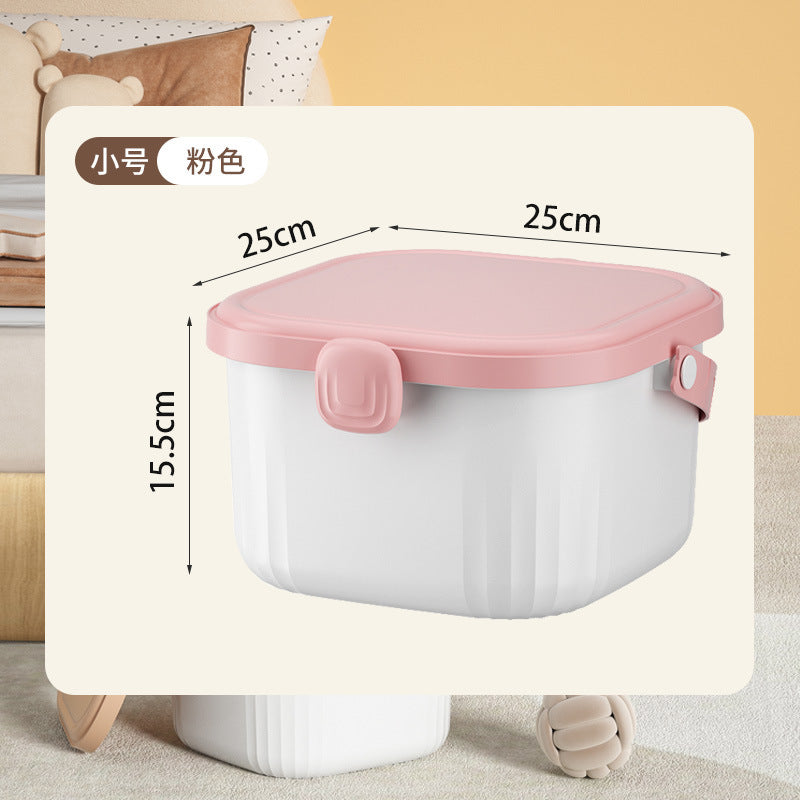 Children's toy storage bucket Household large-capacity assembled building block storage box Plastic handle with lid storage finishing box