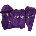 Girls' winter outfit  set: mid-to-large size children's autumn coat, three-piece korean style casual and versatile set