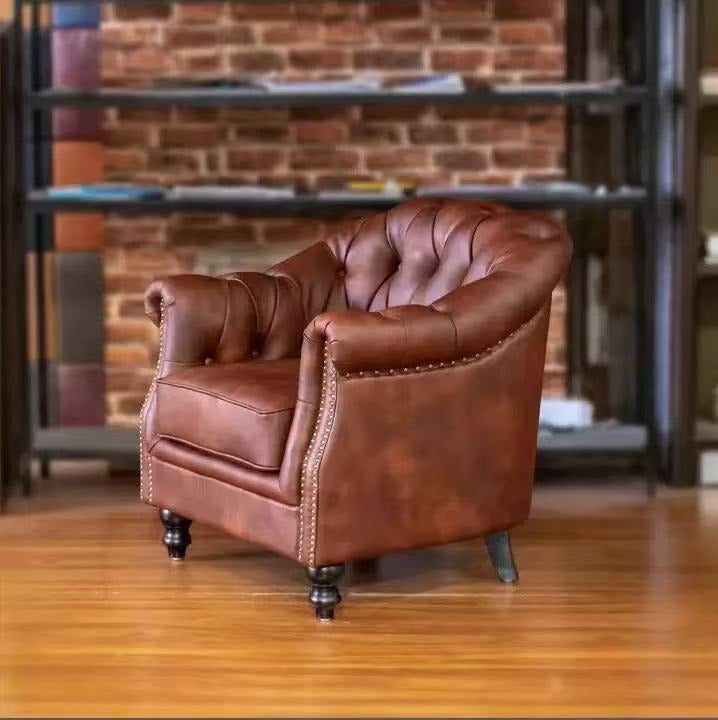 American retro tiger chair casual hotel bar cafe clothing store industrial style pull button single sofa chair