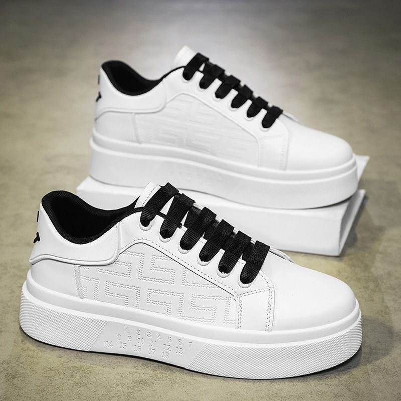 Men's fashion sneakers: 2025 spring new arrivals - trendy, versatile, chunky sole white shoes for students, athletic & casual wear