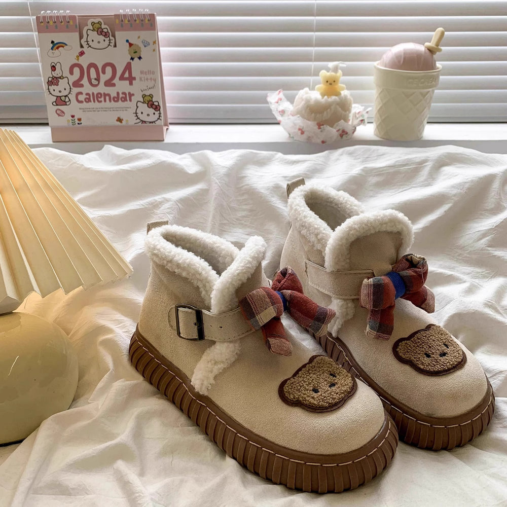 Cute northeastern snow boots for women, 2026 winter new arrival: fleece-lined, extra thick, warm, waterproof, non-slip, low-cut, thick-soled cotton shoes