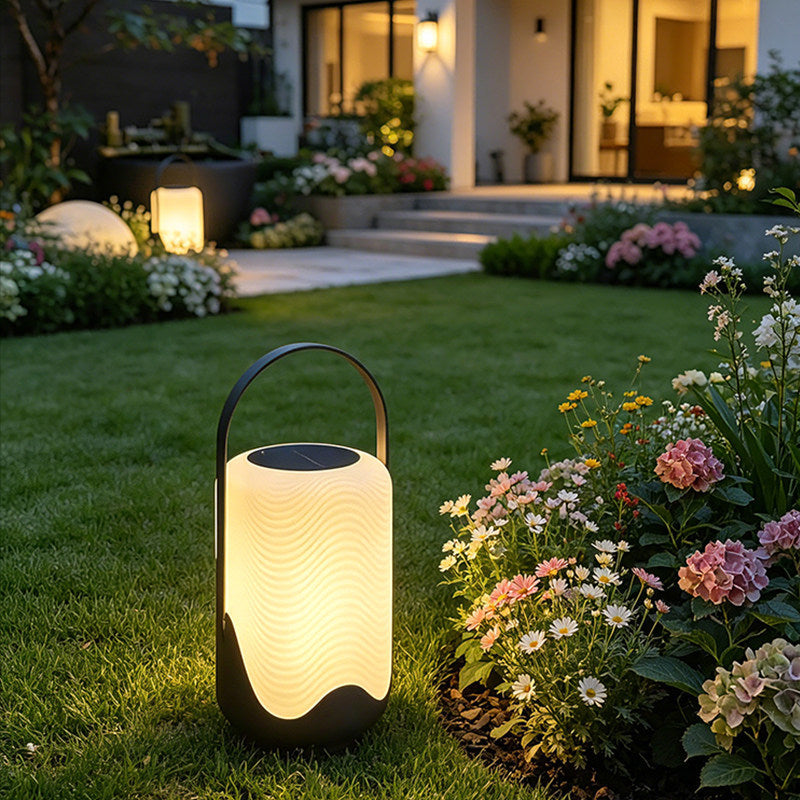 Outdoor waterproof solar powered lawn lamp - patio rechargeable dual-use portable light - villa courtyard garden decorative lighting