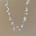 Colorful beaded pearl necklace for women - summer dopamine jewelry stackable choker accessory - high-end clavicle chain for beach vacation
