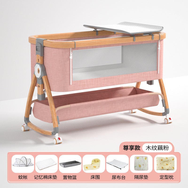 Aluminum alloy baby crib - portable, foldable, multi-functional bassinet - newborn splice bed