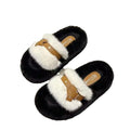 Thick sole fur slippers for women 2023new arrivalwinteroutwearpopularfashion cotton slippers classy sense plaid fur shoes