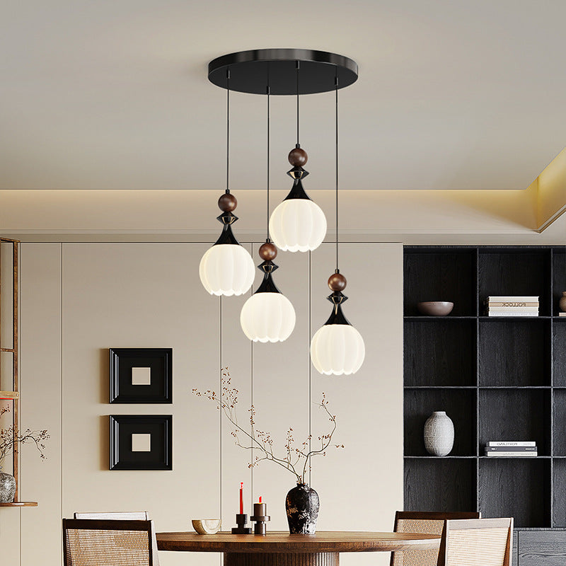 French medieval style living room chandelier modern simplicity high-end hall main lighting 2025 new walnut lamps