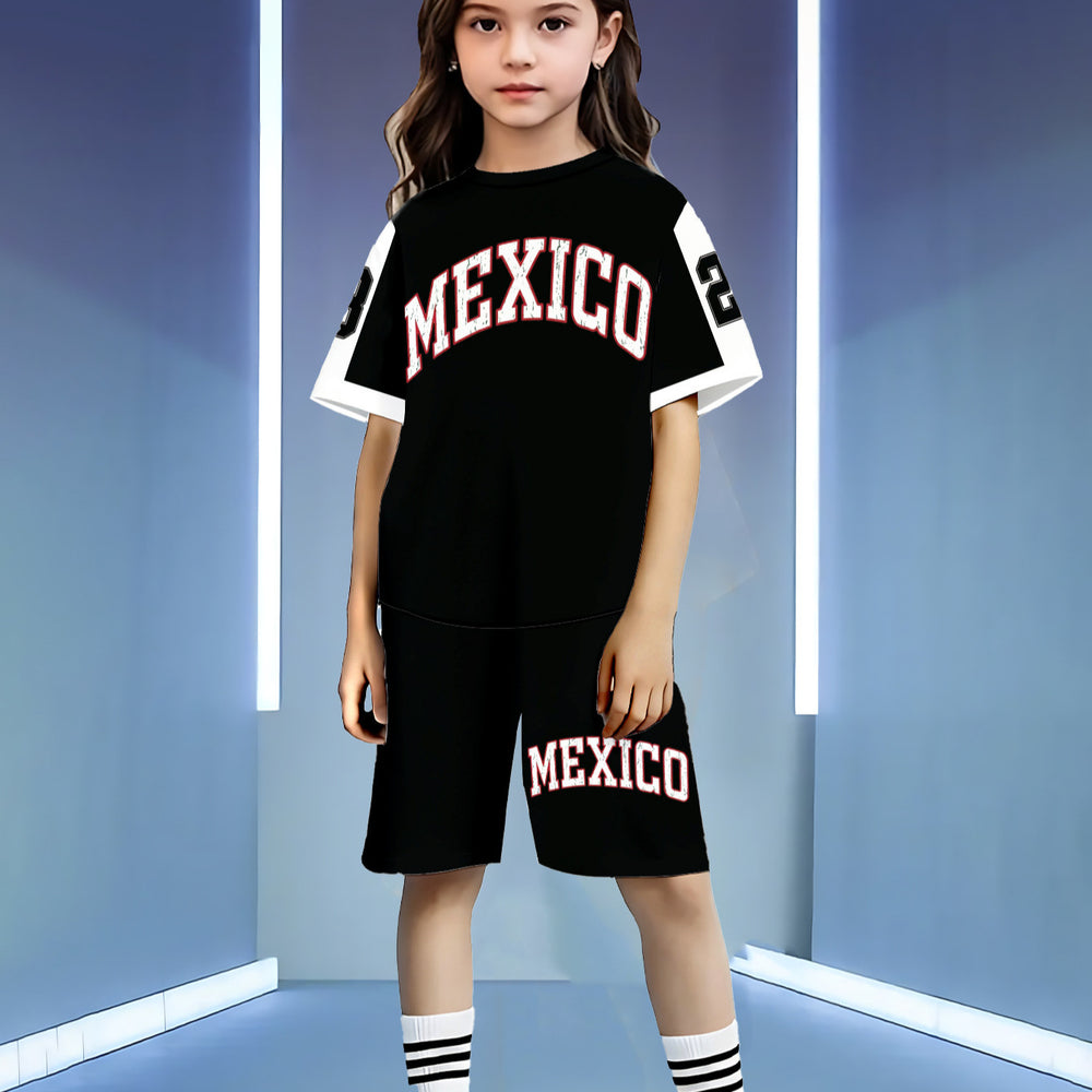 wholesale girls' short-sleeve and shorts sets, fashionable spring, summer, and autumn outfits for girls