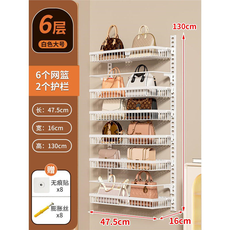 No-drill door back organizer, narrow gap wall-mounted multi-tier shelf, bathroom wall storage rack, toilet cabinet side organizer
