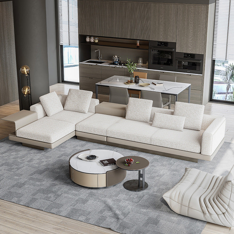 Italian normcoreclassy connery sofa cotton and linen fabric sofa modern casual combination living room straight row sofa