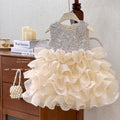 summer new girls' princess dress - birthday sequin winged dress - first birthday party gown - stylish baby girl outfit